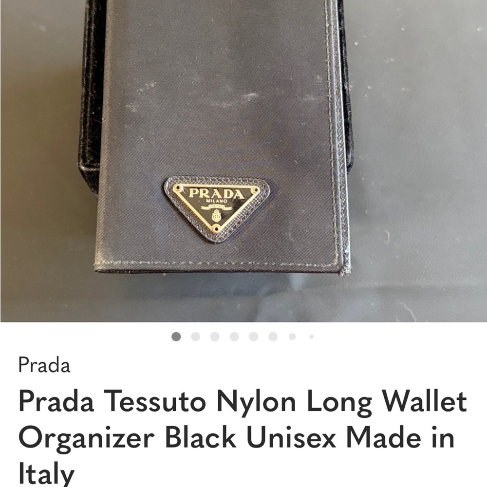 Prada Tessuto Nylon Long Wallet Black Triangle Logo Organizer Made in Italy - Picture 2 of 13